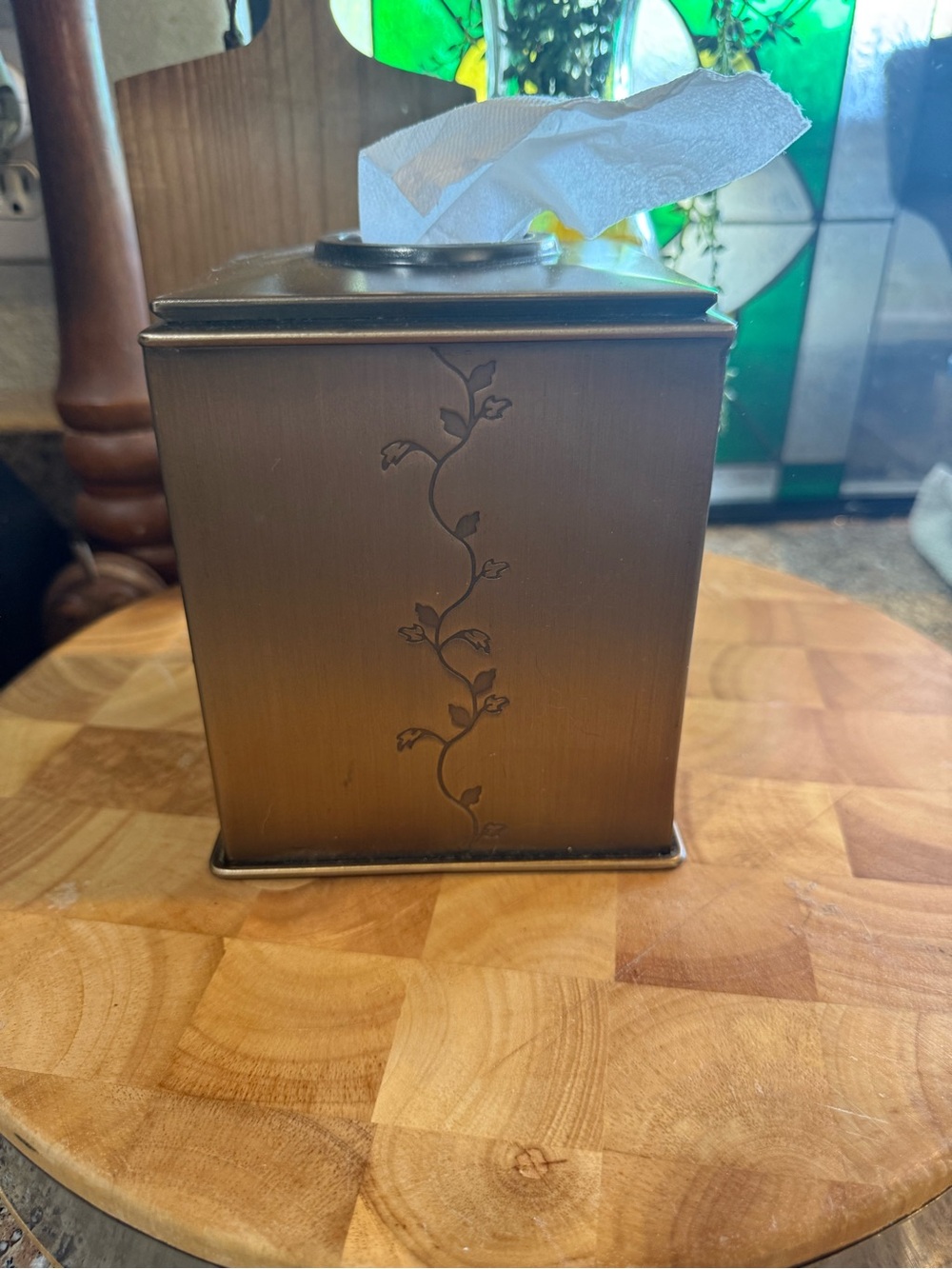 Thomas O’Brien Vintage Modern Bronze Floral Tissue Box Cover